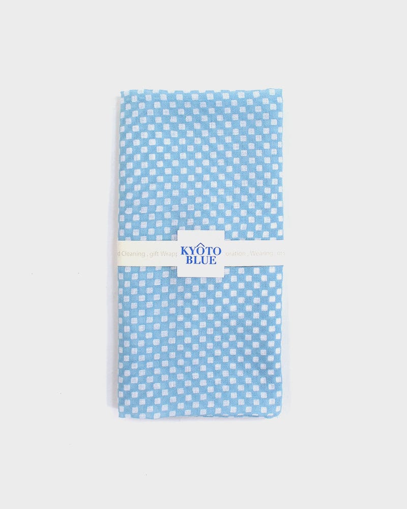 Japanese Handkerchief, Classic, Kyoto Blue, Light Blue Ichimatsu - Image 3