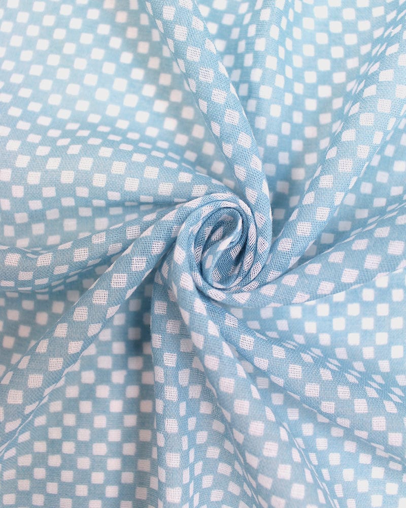 Japanese Handkerchief, Classic, Kyoto Blue, Light Blue Ichimatsu - Image 4