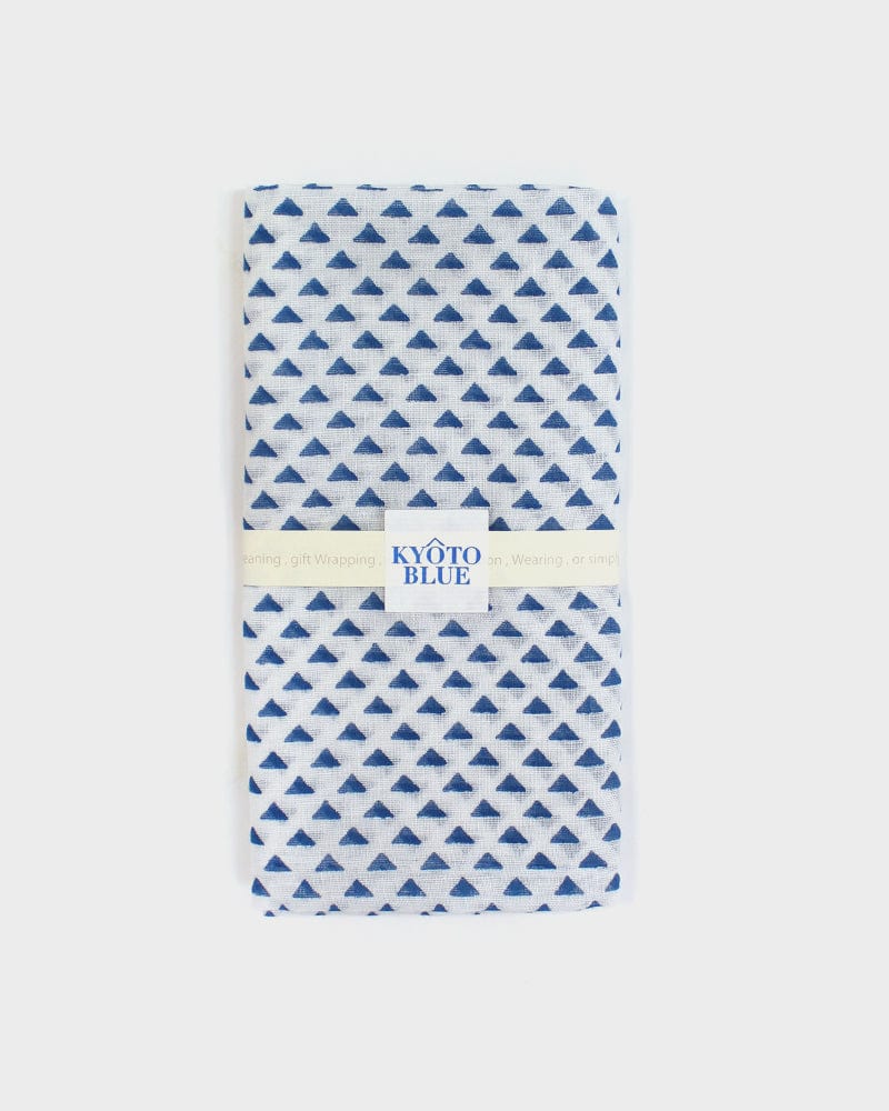 Japanese Handkerchief, Classic, Kyoto Blue, White with Blue Uroko - Image 3