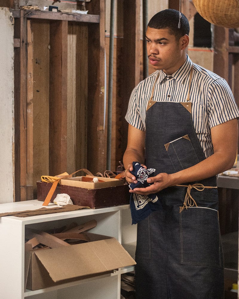 Kokoro Original Work Apron, Full, Japanese Selvedge Denim, Indigo - Image 12