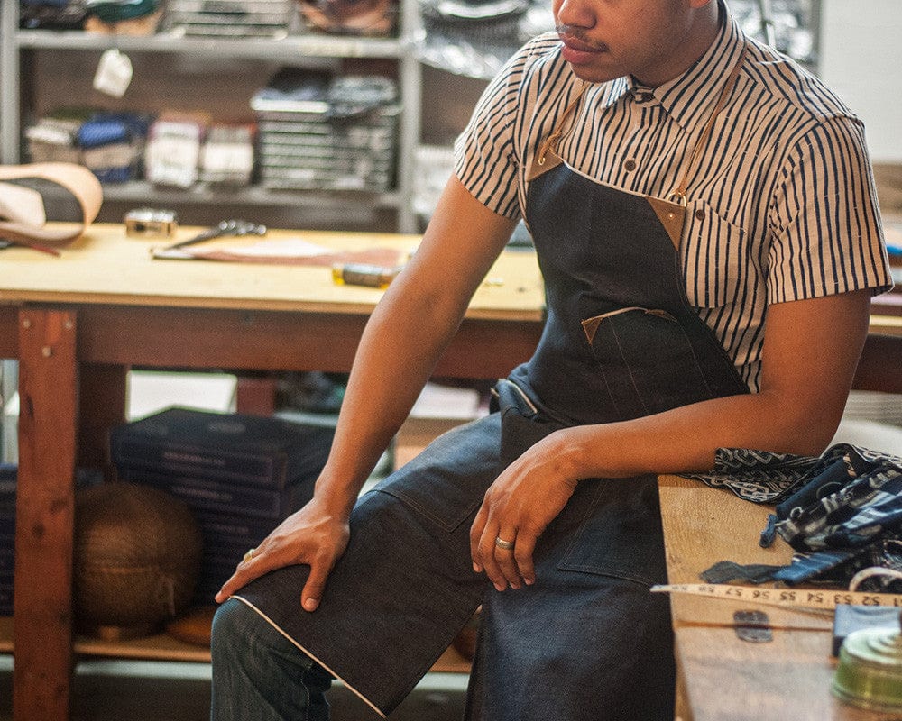 Kokoro Original Work Apron, Full, Japanese Selvedge Denim, Indigo - Image 13