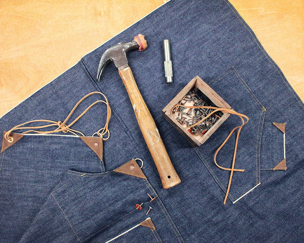 Kokoro Original Work Apron, Full, Japanese Selvedge Denim, Indigo - Image 14