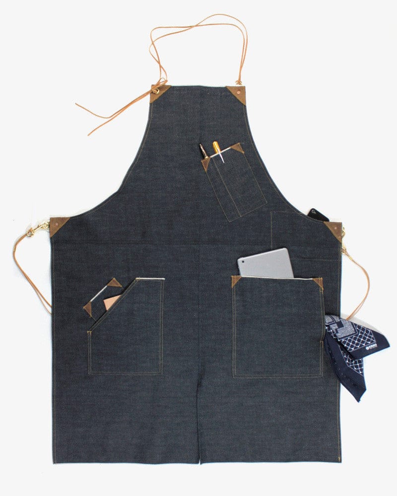 Kokoro Original Work Apron, Full, Japanese Selvedge Denim, Indigo - Image 3