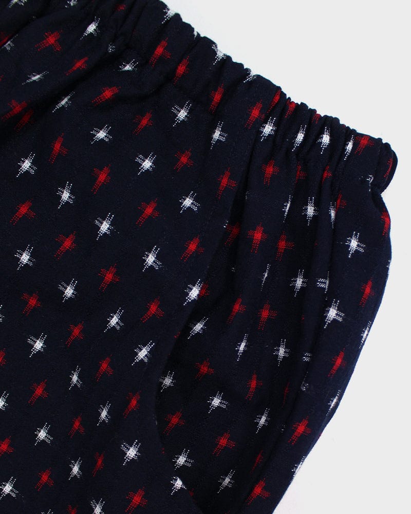 ToK Pants, Kasuri Indigo with Red and White Jyuji - Image 3