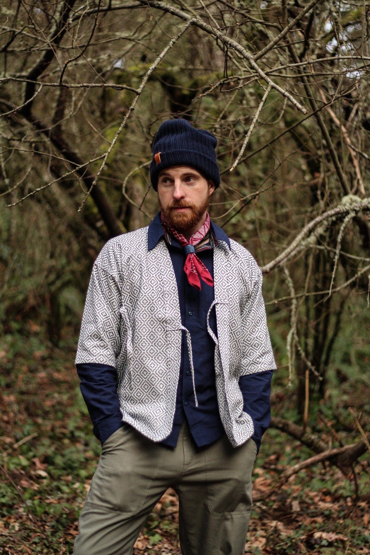 Modern Hitomezashi Dougi Jacket, White - Image 8