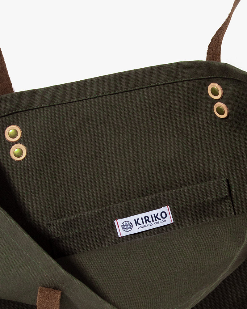 Kiriko Original Tote, Large, Canvas, Olive Logo - Image 4