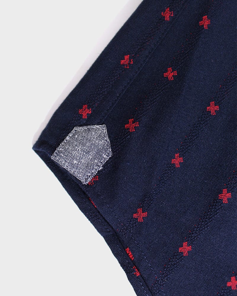 ToK Shirt, Long Sleeve Button-Up, Indigo with Red 'X' Stitching - Image 8