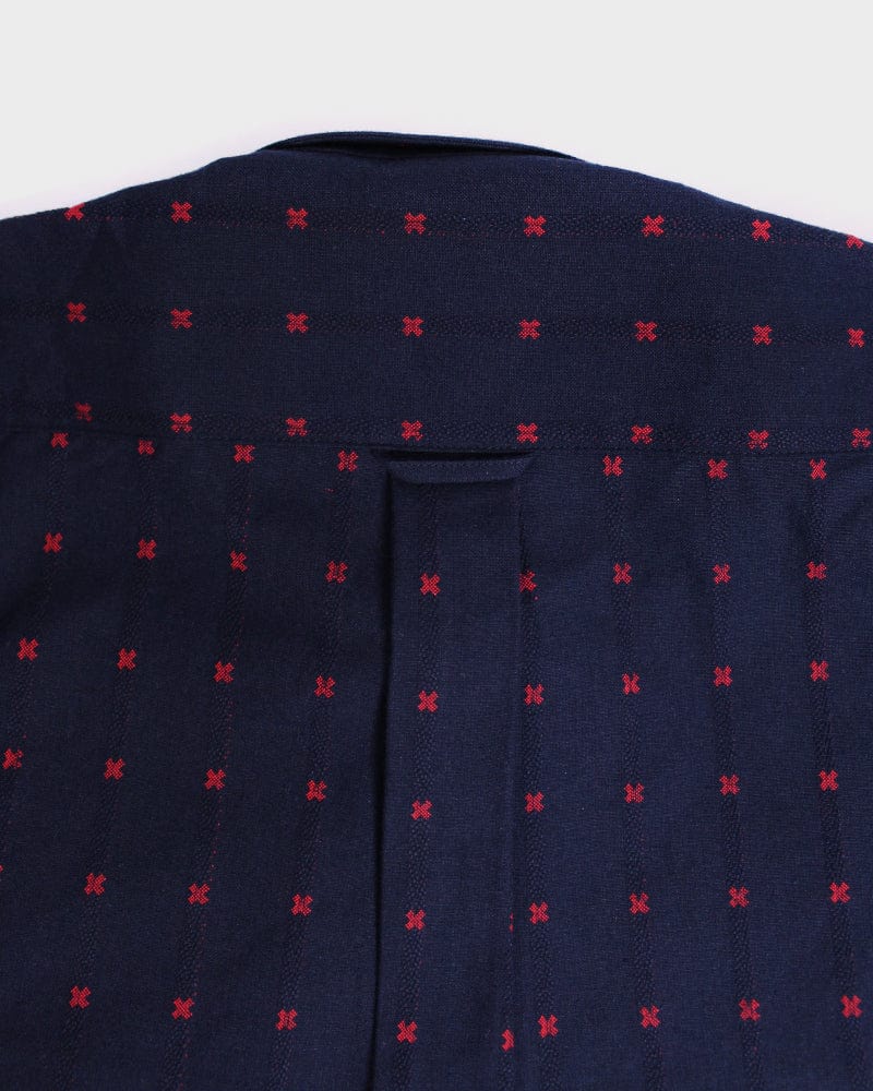 ToK Shirt, Long Sleeve Button-Up, Indigo with Red 'X' Stitching - Image 9