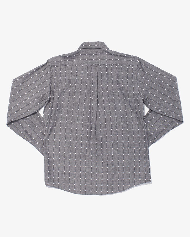 ToK Shirt, Long Sleeve Button-Up, Grey with White 'X' Stitching - Image 7