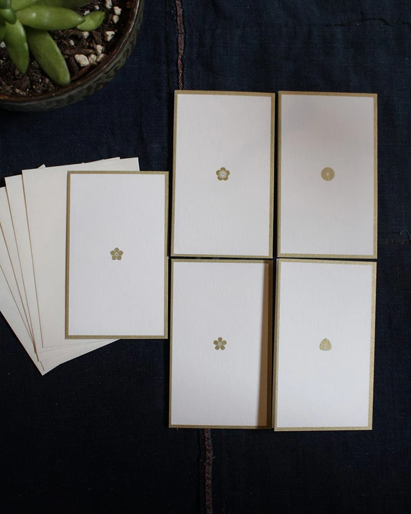Greeting Cards, Mini, Floral Color-In, White and Gold - Image 3