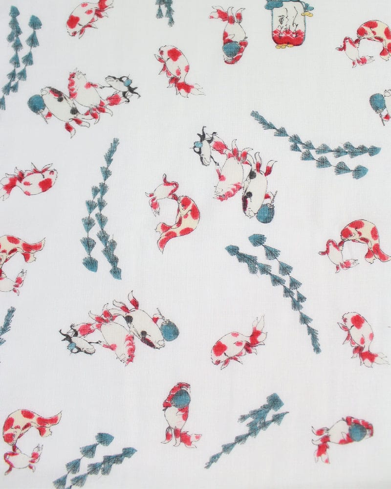 Tenugui, Double Gauze, Utagawa Kuniyoshi - Goldfish and Frog - Image 3