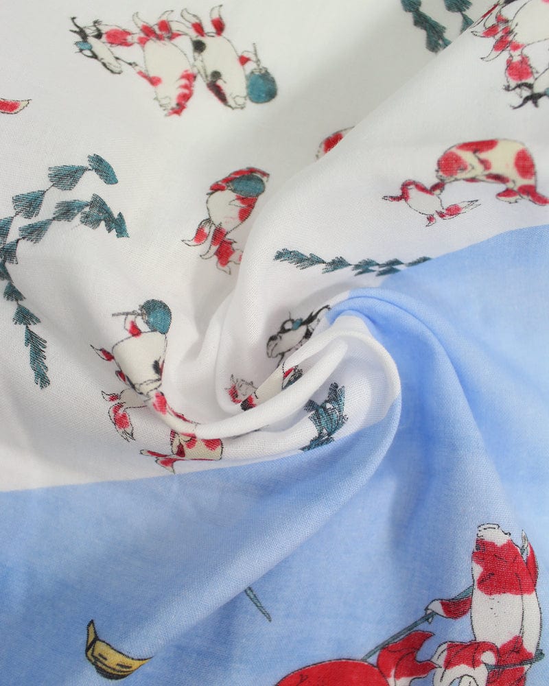 Tenugui, Double Gauze, Utagawa Kuniyoshi - Goldfish and Frog - Image 5