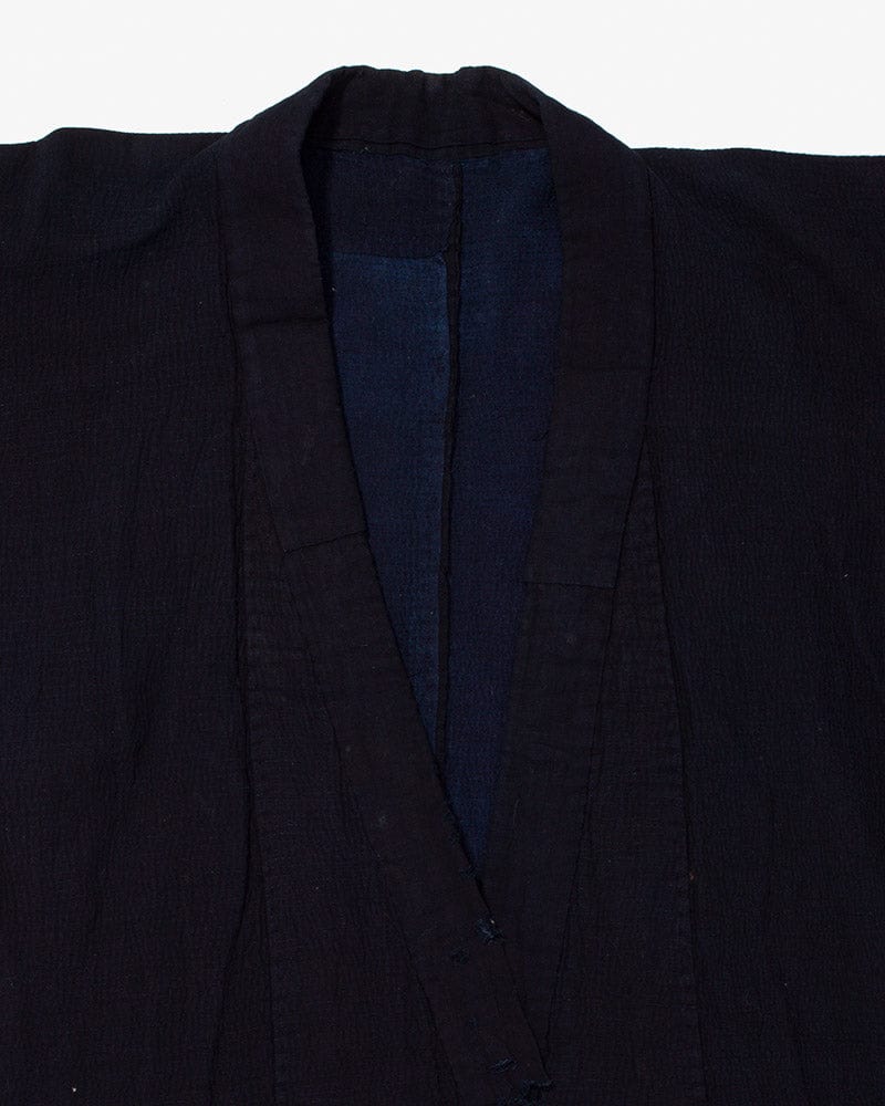Vintage Noragi Jacket, Reversible Boro, Fully Sashiko Stitched Dark Indigo and Black - Image 7