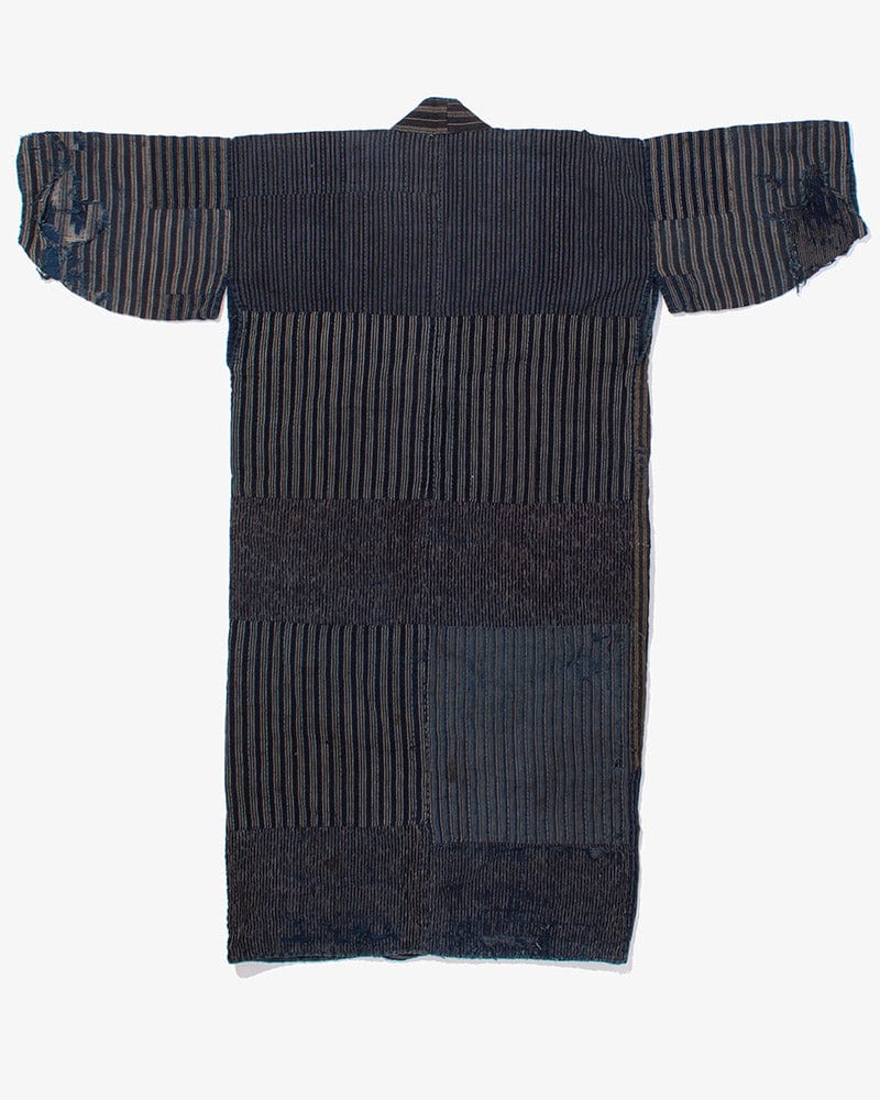 Vintage Noragi Jacket, Reversible Boro, Fully Sashiko Stiched, Patched Shima - Image 6