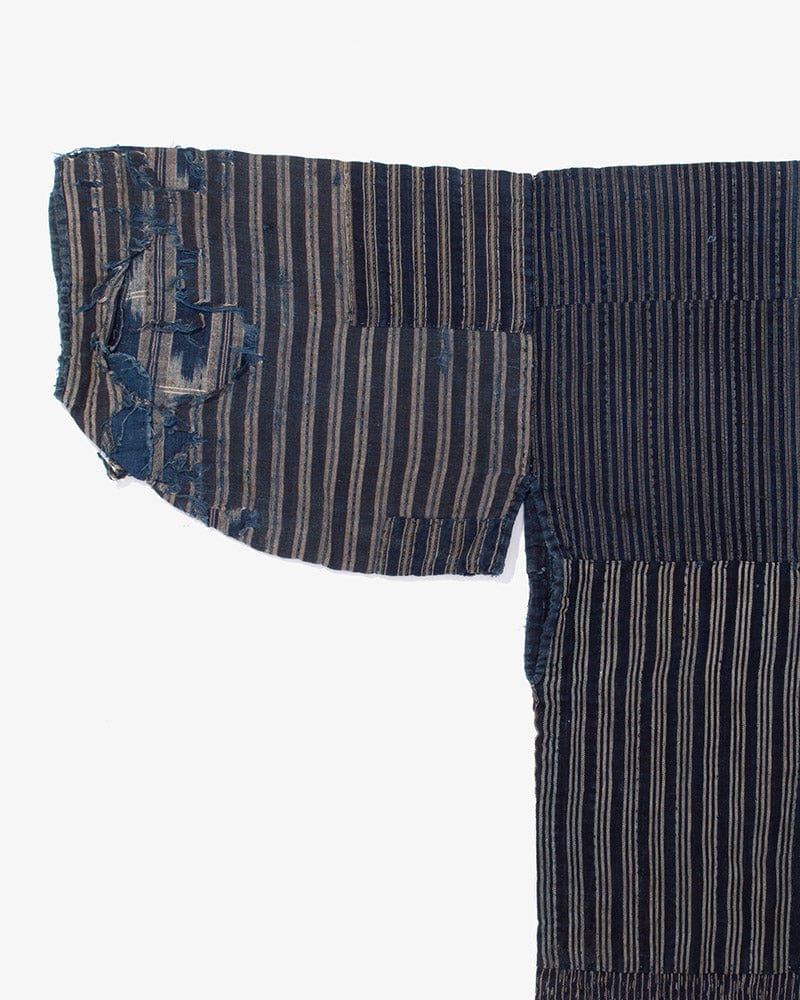 Vintage Noragi Jacket, Reversible Boro, Fully Sashiko Stiched, Patched Shima - Image 7