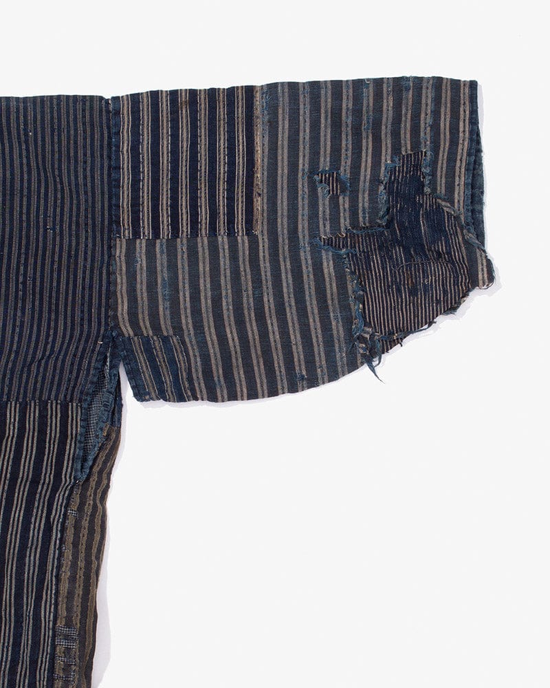 Vintage Noragi Jacket, Reversible Boro, Fully Sashiko Stiched, Patched Shima - Image 8